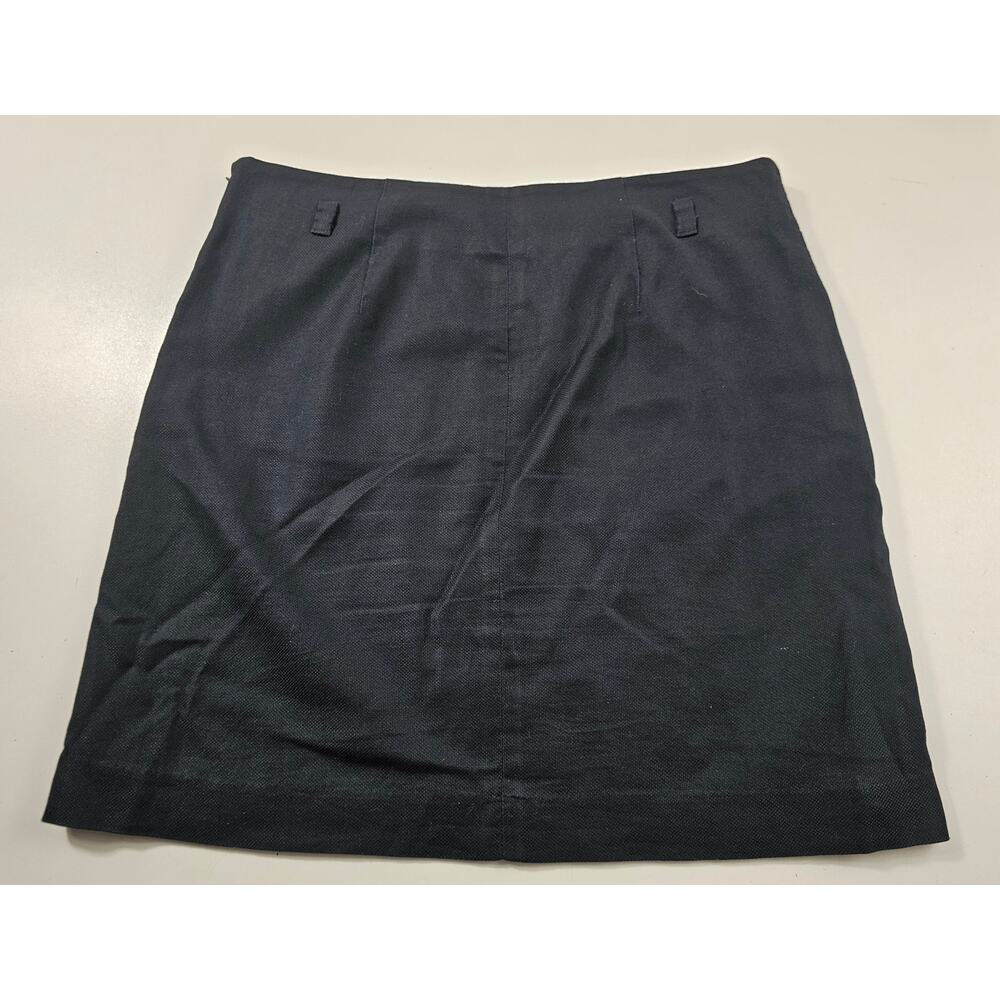 Ann taylor loft size 4 black Lined skirt linen blend mini EUC pockets grunge